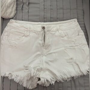 White Jean shorts